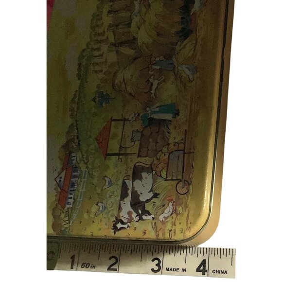 Vintage Farm Scene Collectible Storage Tin The Tin Box Company 1983 7.5"x4" - Picture 5 of 5